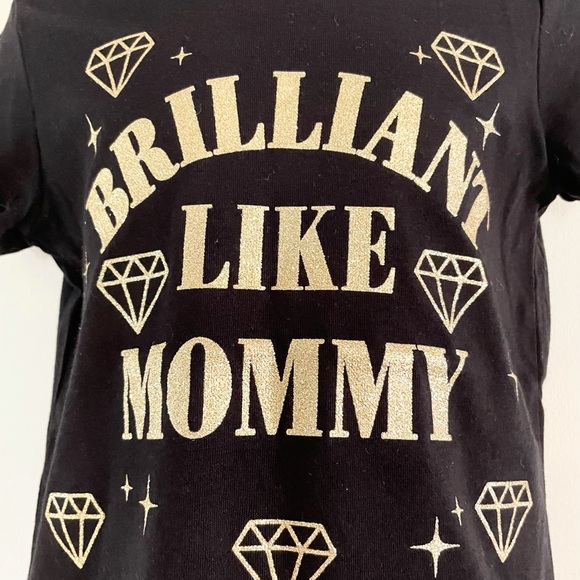 🆕Girls Gold Shimmer BRILLIANT LIKE MOMMY Graphic Tee - Picture 3 of 7